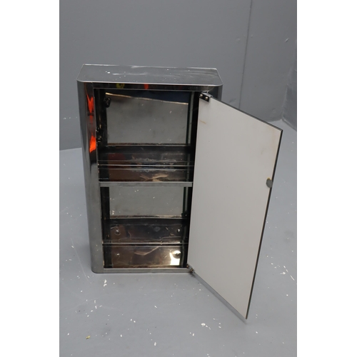 617 - Stainless Steel Mirrored Bathroom Cabinet with Fixings (2ft x 13