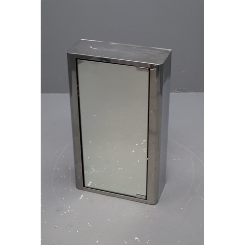 617 - Stainless Steel Mirrored Bathroom Cabinet with Fixings (2ft x 13