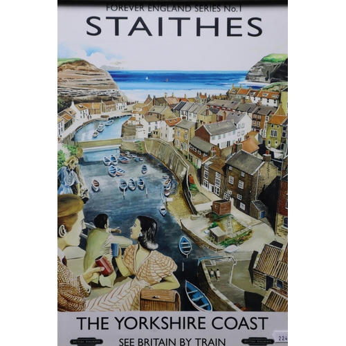 390 - Two Colour British Railways Framed Posters. Includes Robin Hoods Bay and Staithes, The Yorkshire Coa... 