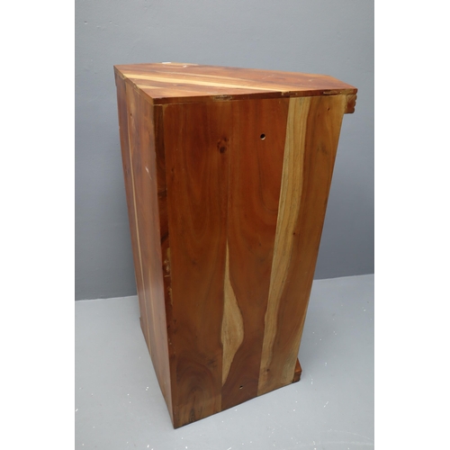 623 - Mango Wood Corner Unit with Internal Shelf (35