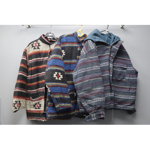 627 - Three Warm Jackets to include 2 Nepalese Wool Jackets (L) and a Burton Wool Mix Jacket (M)