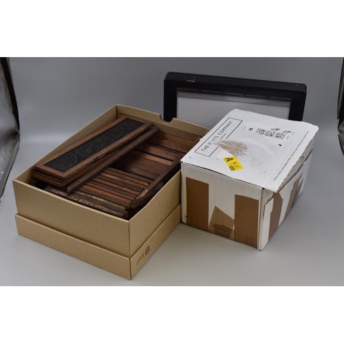 400 - Two Boxes to include a Selection of Magic Lantern Slides including Wooden Slide Frames. Plus a Light... 