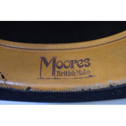 401 - Three Vintage Hats to include Top Hat and Two Bowler Hats. Two with Names, Moores British Leather an... 