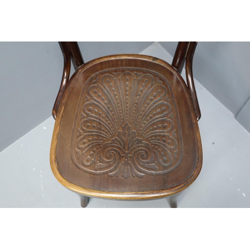 633 - Antique Polish Bentwood Chair with Carved Detailing To Seat (Approx. 35