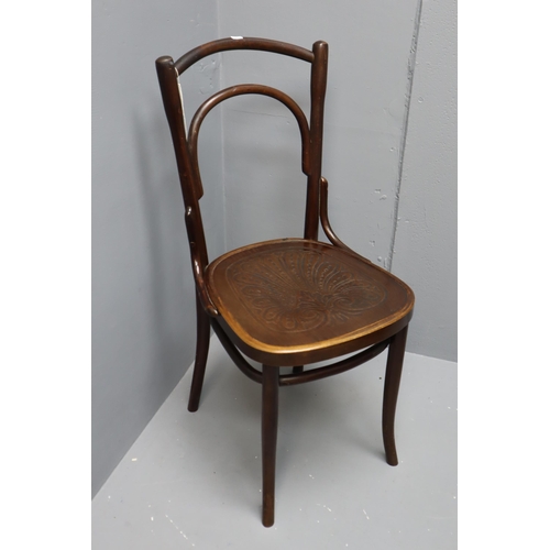 633 - Antique Polish Bentwood Chair with Carved Detailing To Seat (Approx. 35