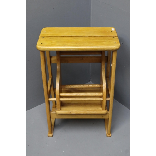 514 - Vintage Folding Wooden Ladder Step Stool (23