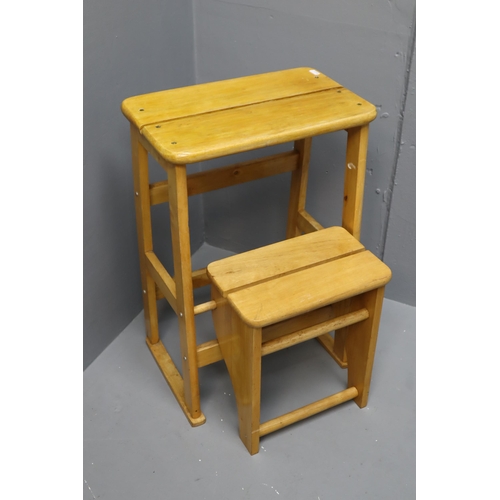 514 - Vintage Folding Wooden Ladder Step Stool (23