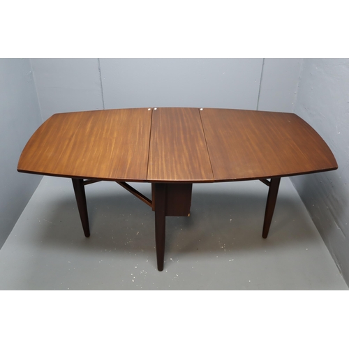 519 - Mid Century Teak Gate Legged Drop Leaf Table (Size Open 62