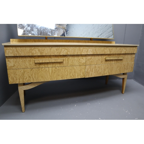 520 - A Bare Walnut Mid-Century Beautility Six Drawer Dressing Table. Approx 60