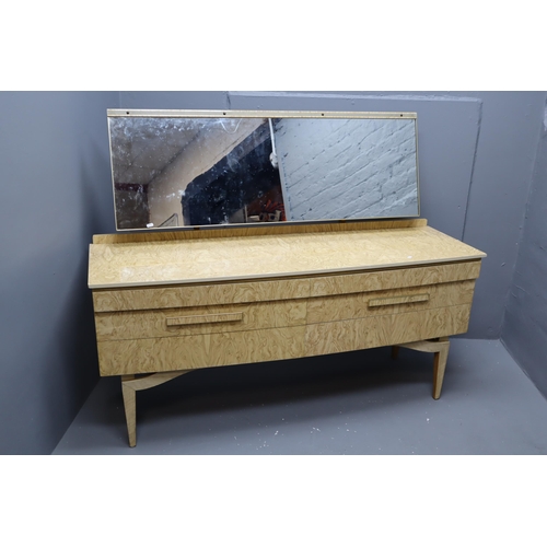 520 - A Bare Walnut Mid-Century Beautility Six Drawer Dressing Table. Approx 60