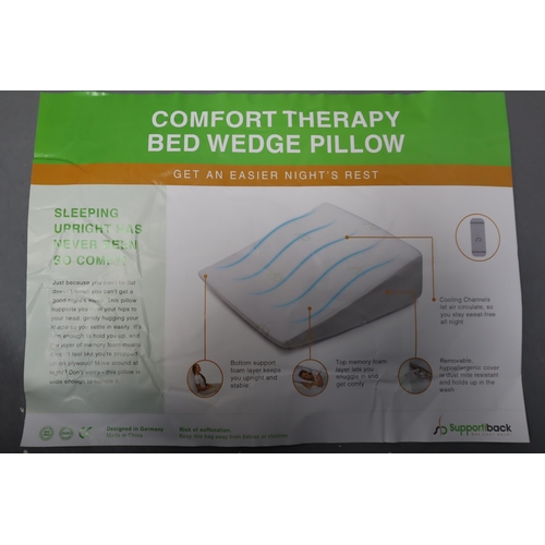 758 - Brand New Memory Foam Comfort Therapy Bed Wedge Pillow with Removable Washable Cover