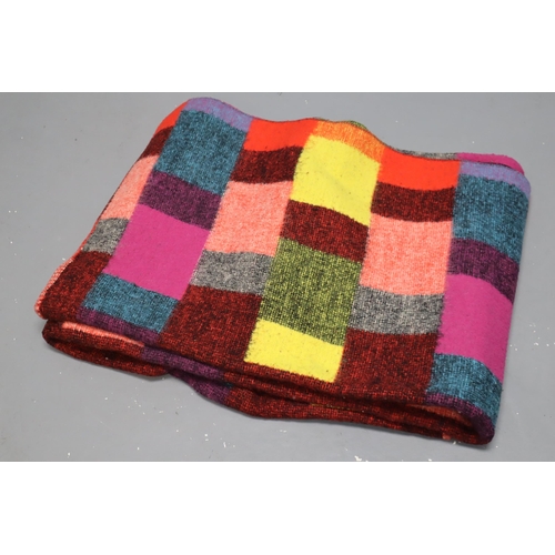 763 - Large Multicoloured Check Blanket