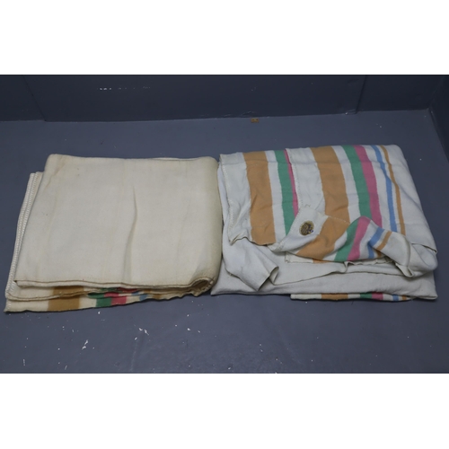 766 - Two Large Whitwarm Vintage Blankets