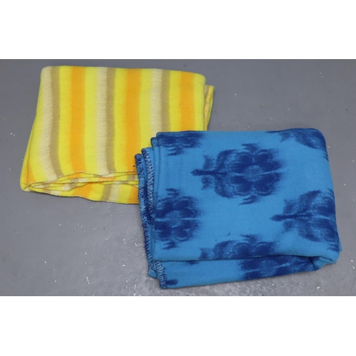 767 - Two Large Retro Style Blankets