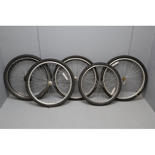 676 - Five Bicycle Tyres (Four 26” and One 24”)