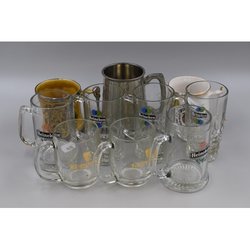 769 - A Selection of Drinking Tankards To Include Heineken, Guinness, Pewter Tankard and More