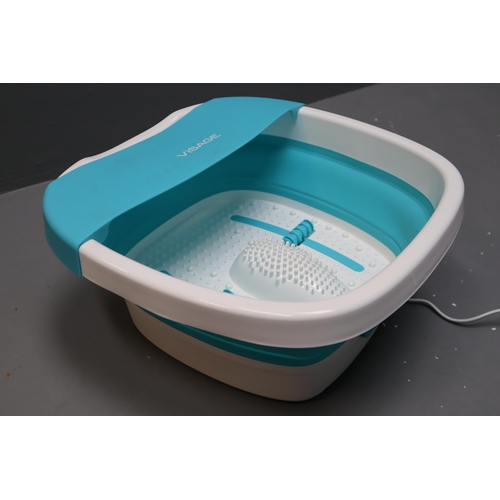 784 - Brand New Boxed Visage Pro Style Foldable Foot Spa complete with accessories powers on when tested