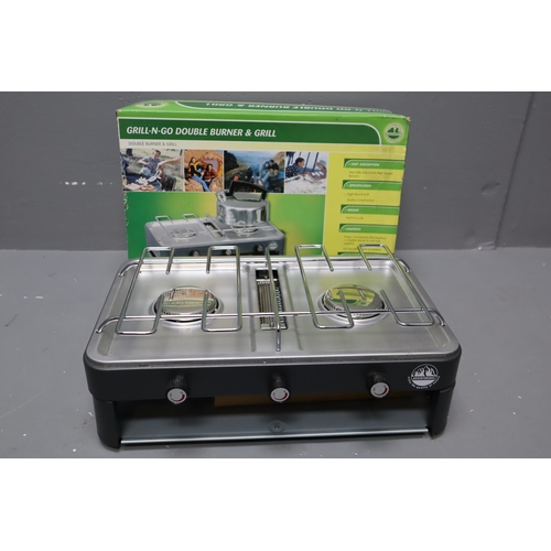 787 - Boxed Grill N Go Double Burner and Grill