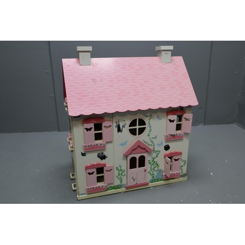 566 - Large Wooden Dolls House with Furniture Contents approx 26