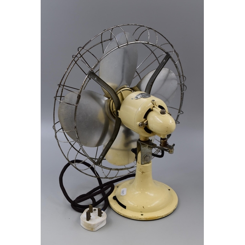 574 - A Vintage Industrial Limit Desk Fan, Powers on When Tested