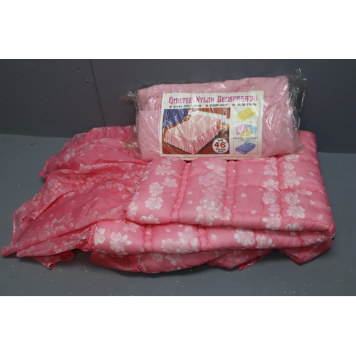 800 - Two Vintage Double Pink Bedspreads, One by Terrylene