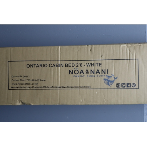 575 - Brand New in Sealed Box Ontario Cabin Bed in White by Noa & Nani