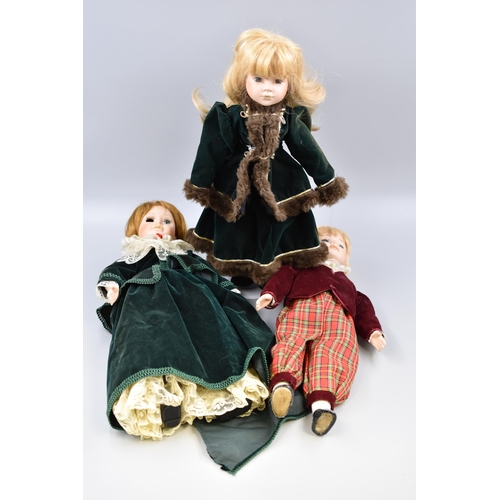 806 - Three Vintage Porcelain Dolls (Tallest 18