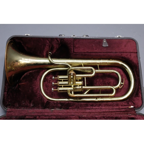 811 - An Amati Kraslice Brass Tenor Horn, In Besson Case