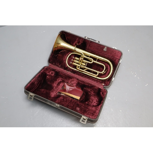 811 - An Amati Kraslice Brass Tenor Horn, In Besson Case