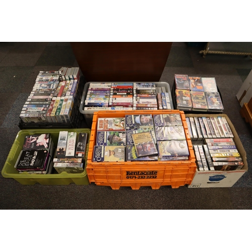 853 - Massive selection of VHS videos (400 plus) and a selection of approx 30 DVDs