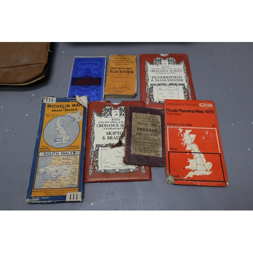 855 - Large Selection of Vintage Road Maps and Ordinance Surveys. includes 1822 Gilles Map of Blackburn, B... 