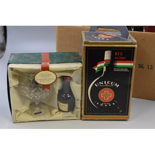 835 - Selection of Vintage Bottles of Alcohol include Drambuie, Unicum, Apricot Brandy and other