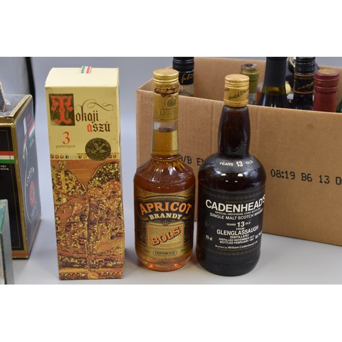 835 - Selection of Vintage Bottles of Alcohol include Drambuie, Unicum, Apricot Brandy and other