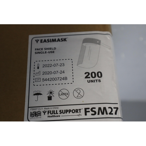 639 - A Box of Approx 200 Easimask Face Shields (In Packaging)