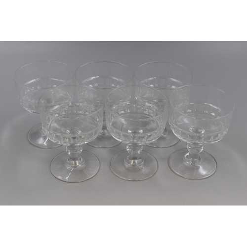 754A - Set of Six Champagne French Luminarc Coupes Glasses