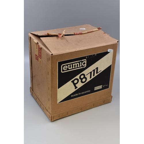 831 - A Boxed Eumig P8m 8mm Film Projector, Powers on When Tested. With Paperwork, and Empty Reels