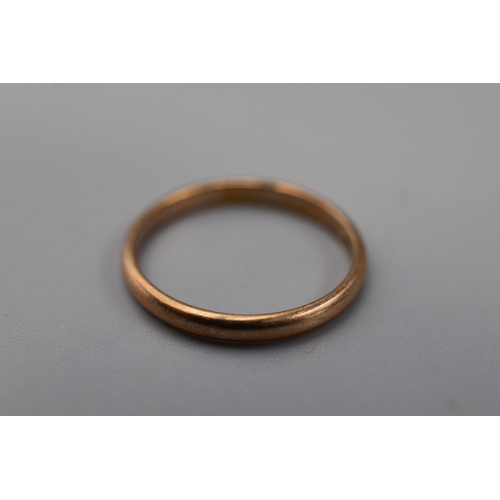 4 - A 9ct Gold Band Ring, Size U/V. Approx 2.53g