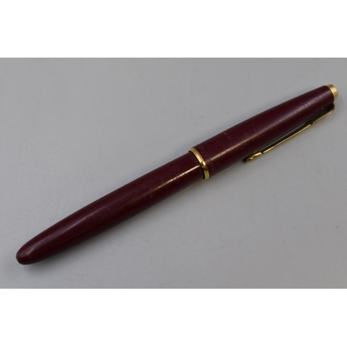 8 - Parker 14ct Gold Nibbed Fountain Pen and a Cased Biro