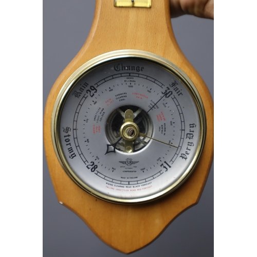 373 - Shortland Wood Cased Barometer / Thermometer (13