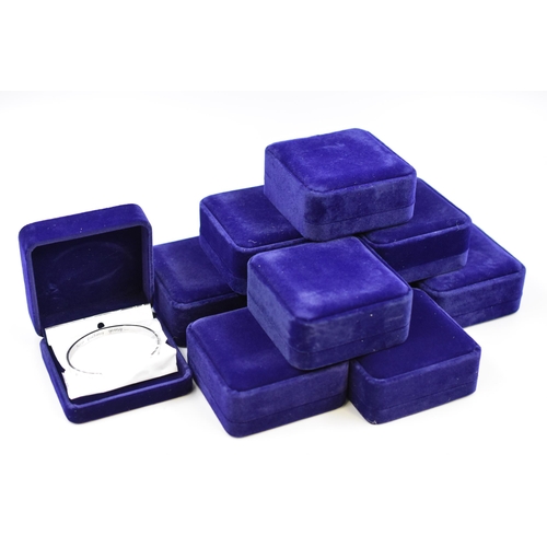 519 - Ten New Novelty Bangles in Blue Velvet Bangle Boxes. Each Bangle reads 