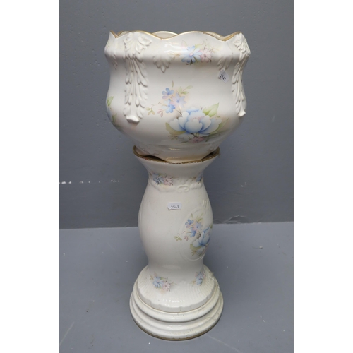 391 - An Oldcourt Floral Jardiniere On Stand, Approx 22