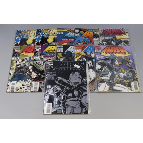 544 - Eleven Vintage Marvel Comics War Machine Issues 1 to Seven Sequentially Numbered and 4 More