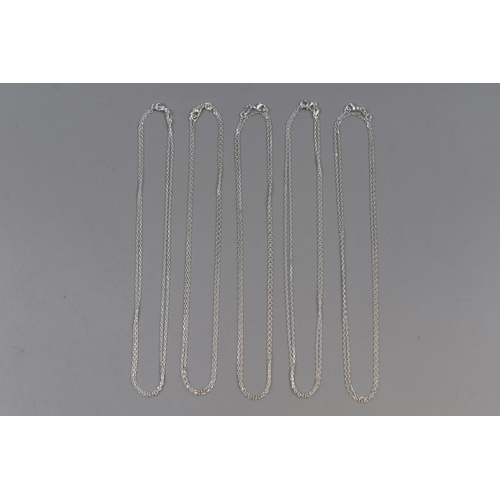 85 - Five (3mm) 30” Silver 925 Necklace Chains