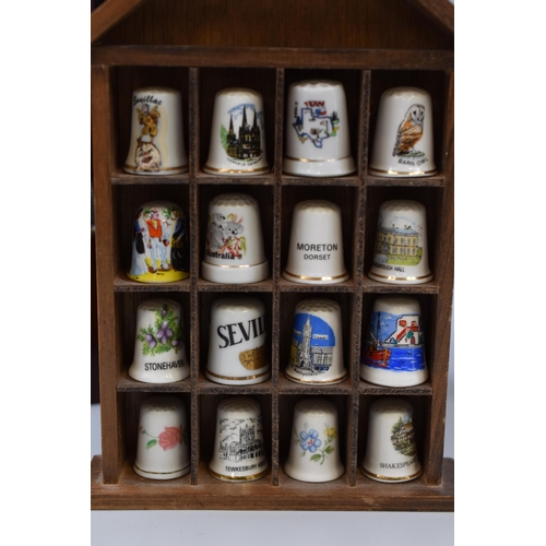 417 - Large Collection of Collectable Thimbles in Display Units