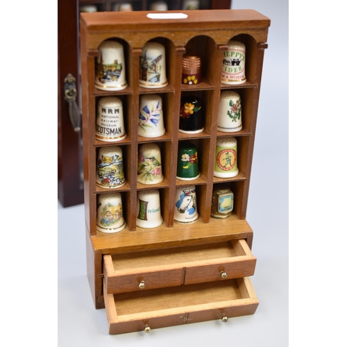 417 - Large Collection of Collectable Thimbles in Display Units