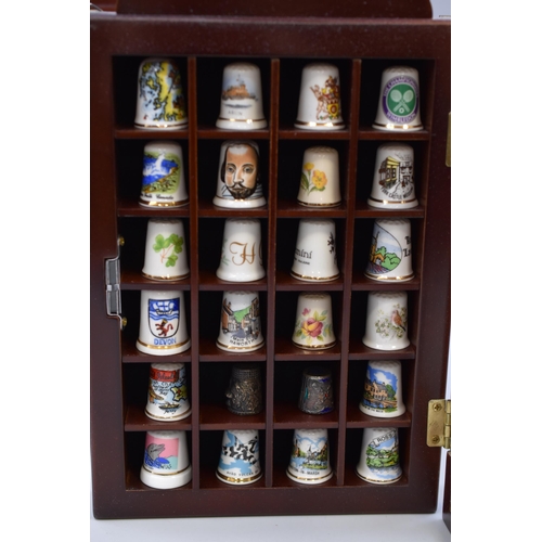 417 - Large Collection of Collectable Thimbles in Display Units