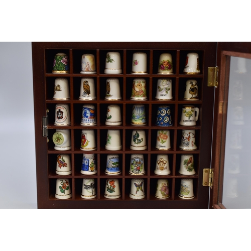 417 - Large Collection of Collectable Thimbles in Display Units