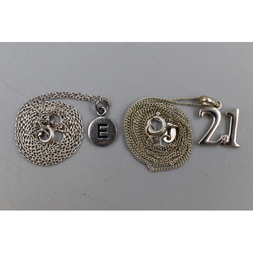 91 - Two Silver Pendant Necklaces