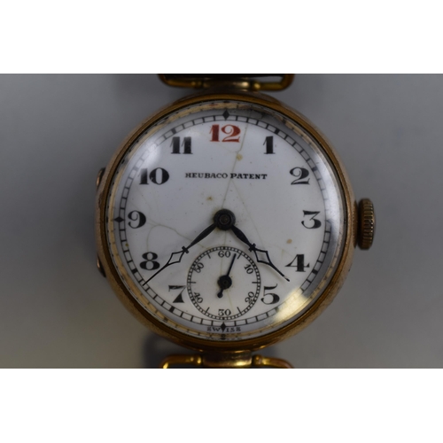 103 - Heubaco 13 jewels Gents trench Watch (Working)