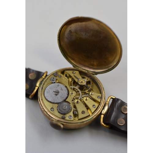 103 - Heubaco 13 jewels Gents trench Watch (Working)